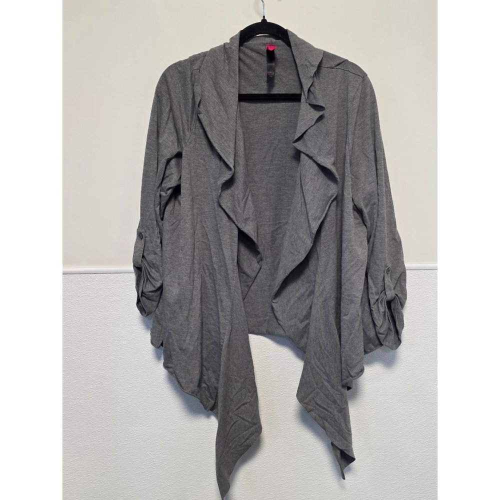 Women's Pure Energy Gray Draped Open Front Cardigan Size 3 (22/24)‎